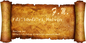 Földvári Malvin névjegykártya